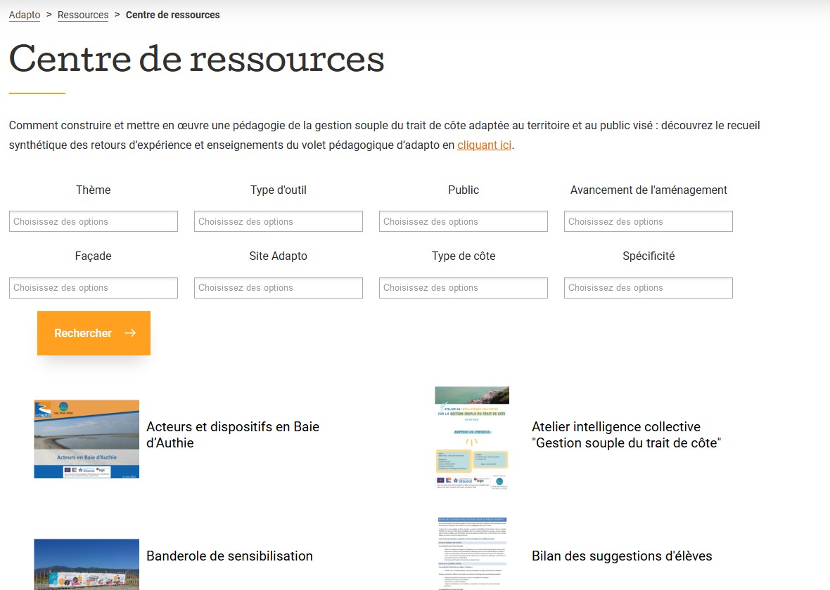 Mise en ligne du centre de ressources pédagogiques